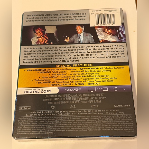 Shivers David Cronenberg’s Blu-Ray + Digital Movie - Picture 2 of 2